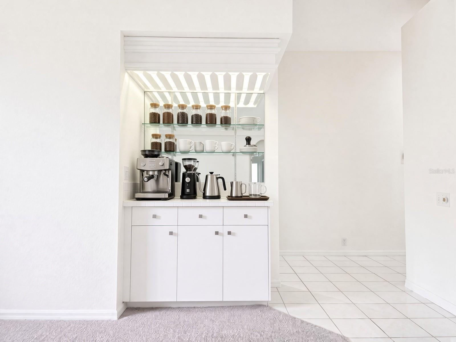 Staged built-in bar