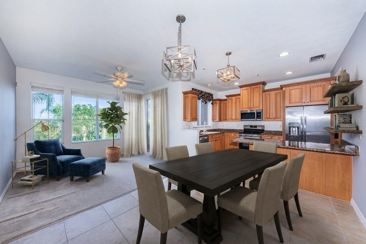 Virtually Staged dining area and morning den
