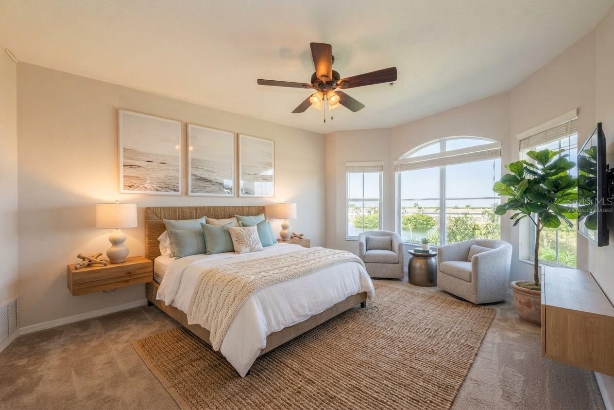 Virtually Staged master bedroom