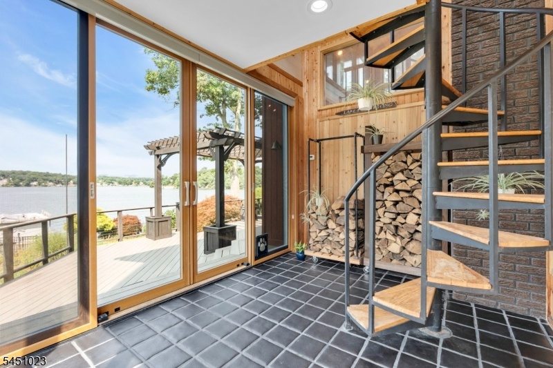 Sunroom leads to deck
