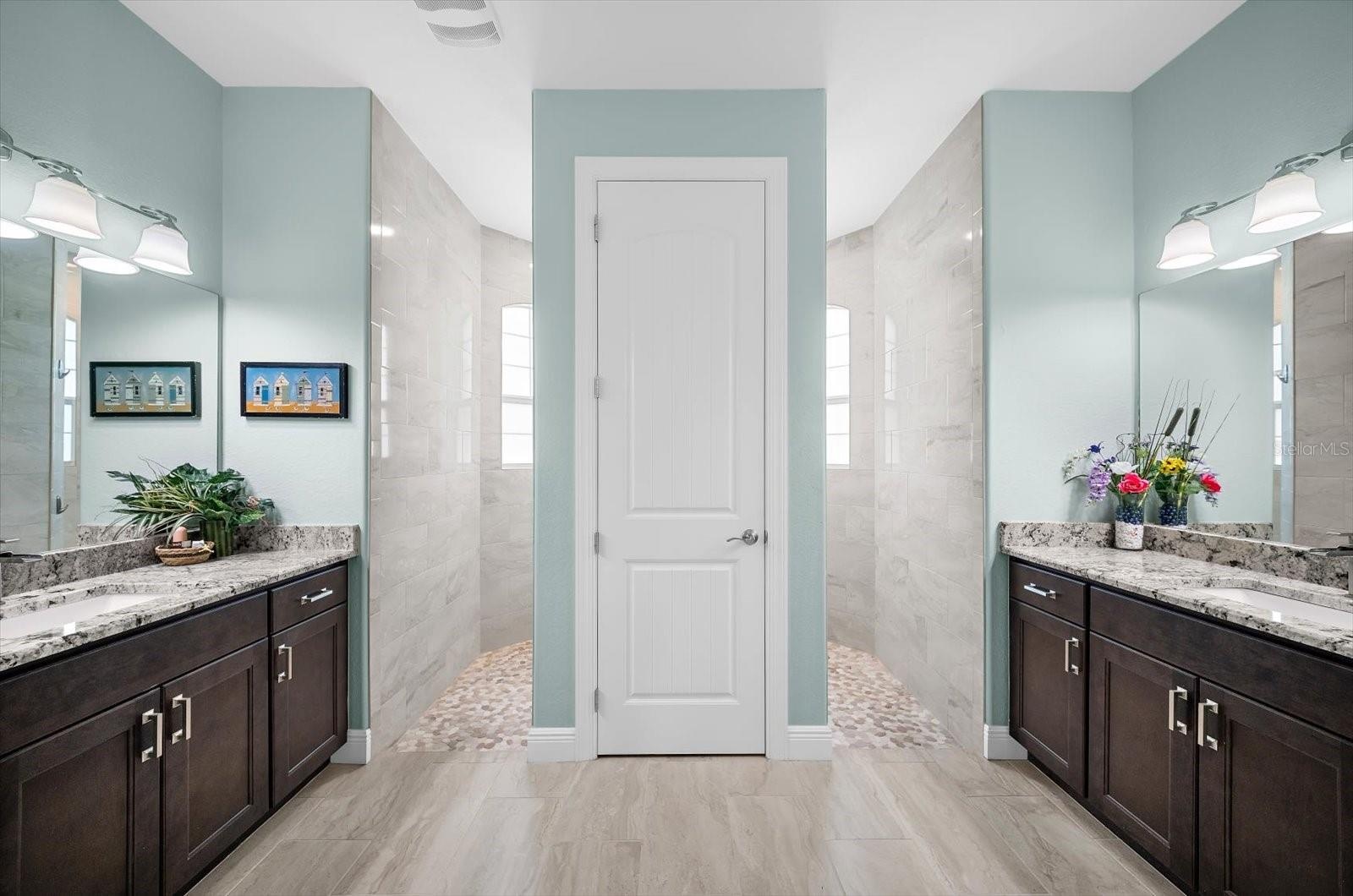 Elegant Split Granite Vanities!