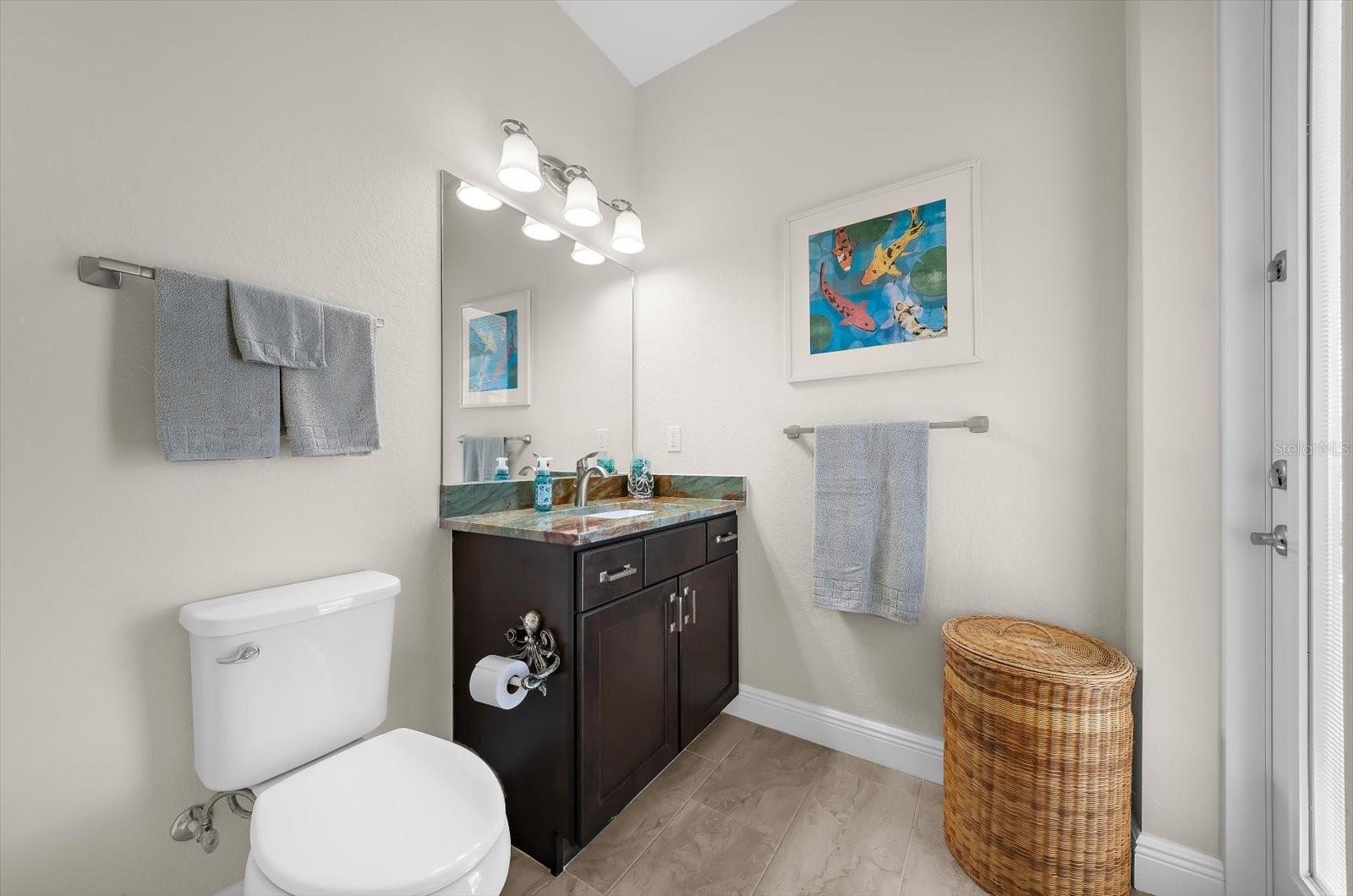 Convenient Guest Bath With Granite Countertop!