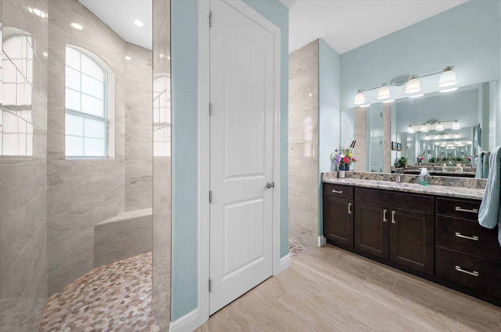 Oversized Walk-Around Shower!