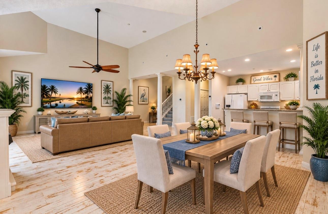 Virtually Staged 2nd Floor-Family/Dining Room