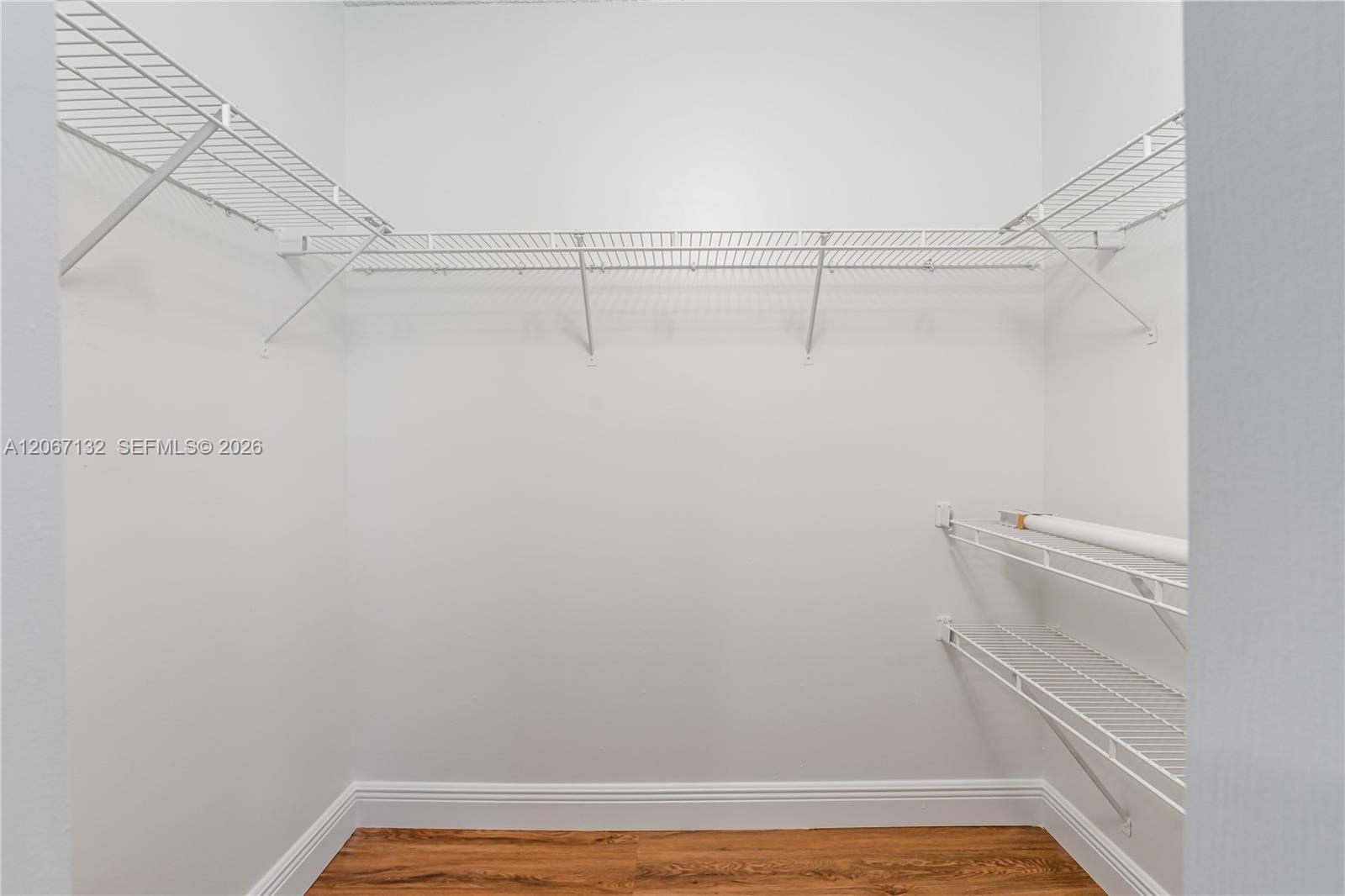 all walk in closets have same dimensions-width the exception of the master walk-in which is larger