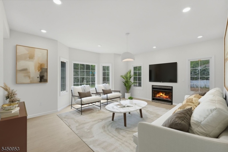 Family room virtually staged