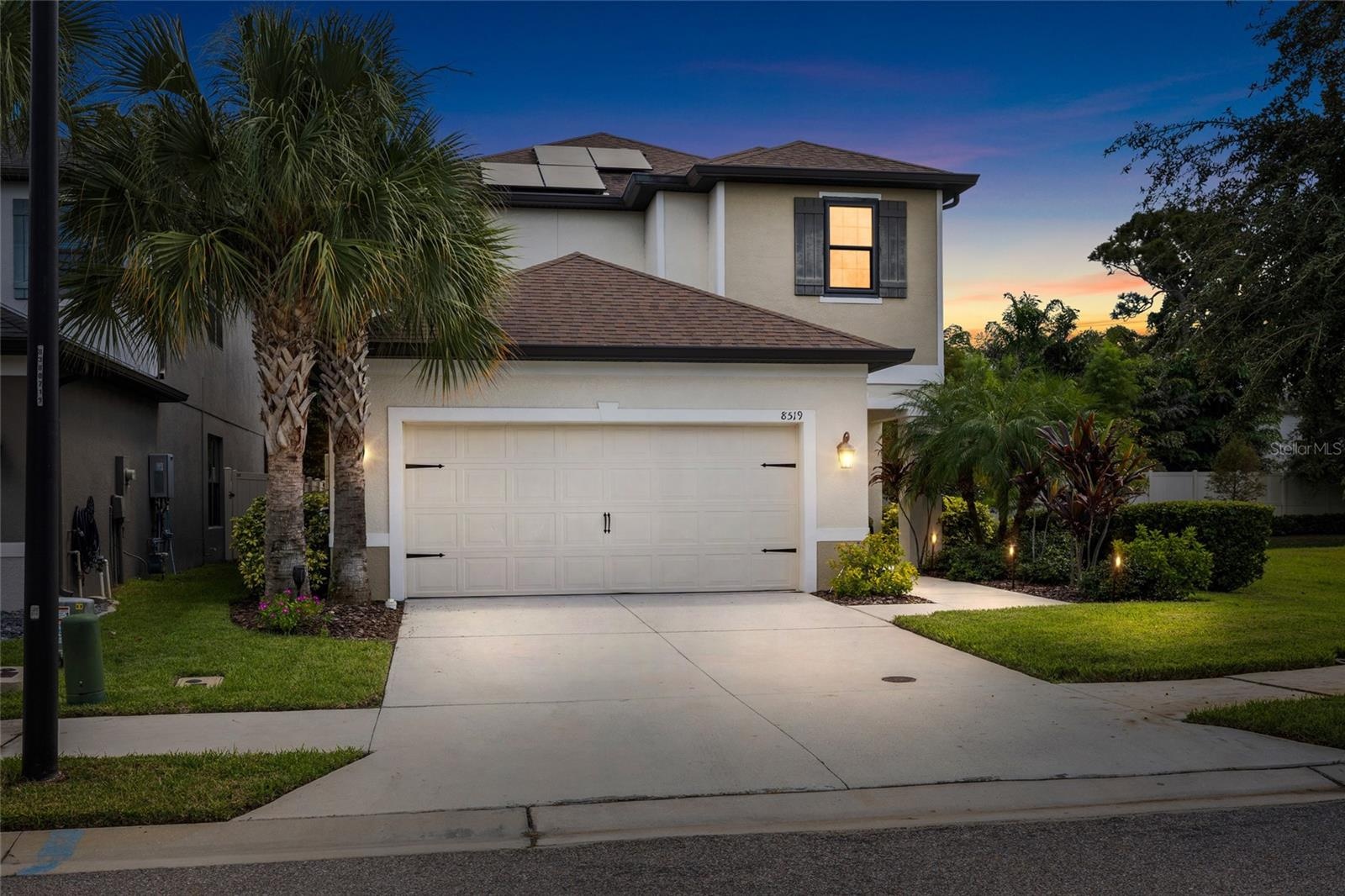 Exterior of home at twilight