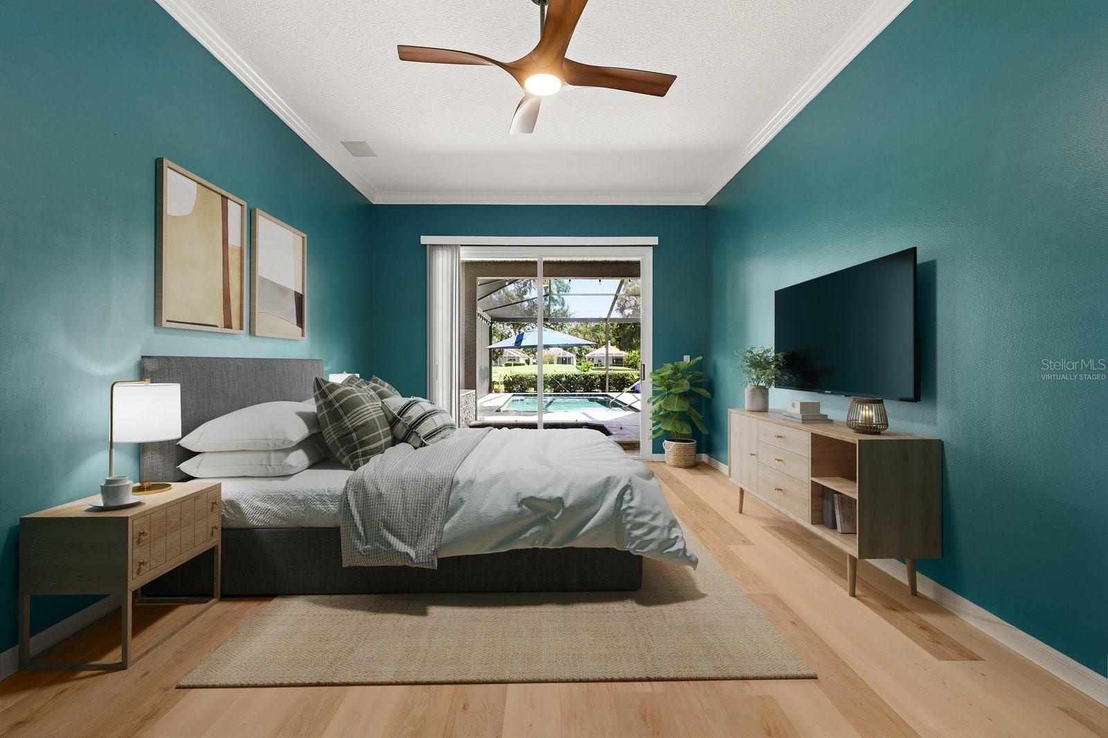 Virtually Staged Primary Bedroom