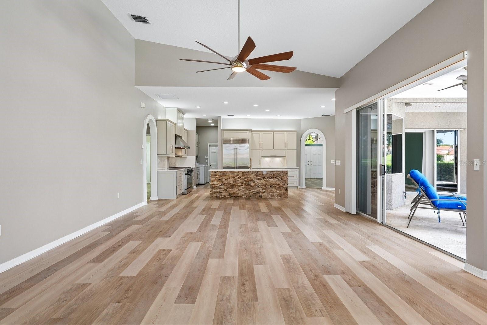 Family Room with Sliders to Pool
