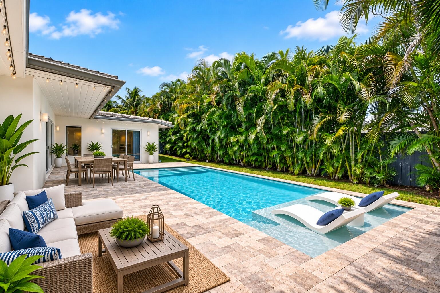 Virtually staged Backyard