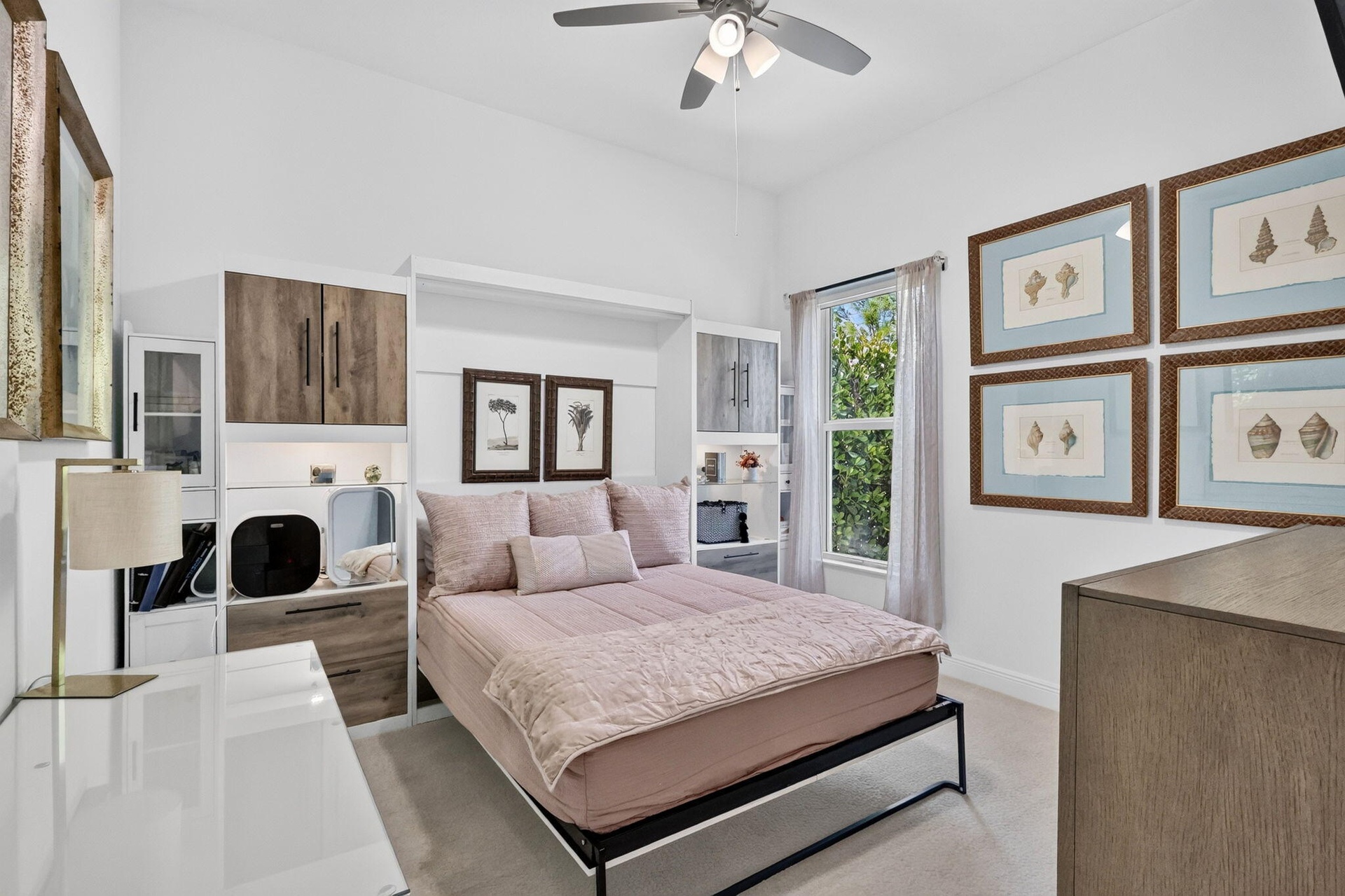 Third Guest Bedroom with murphy high end murphy bed. Lovely large room with large walk in closet with plenty of storage. Allowing you to transform thi