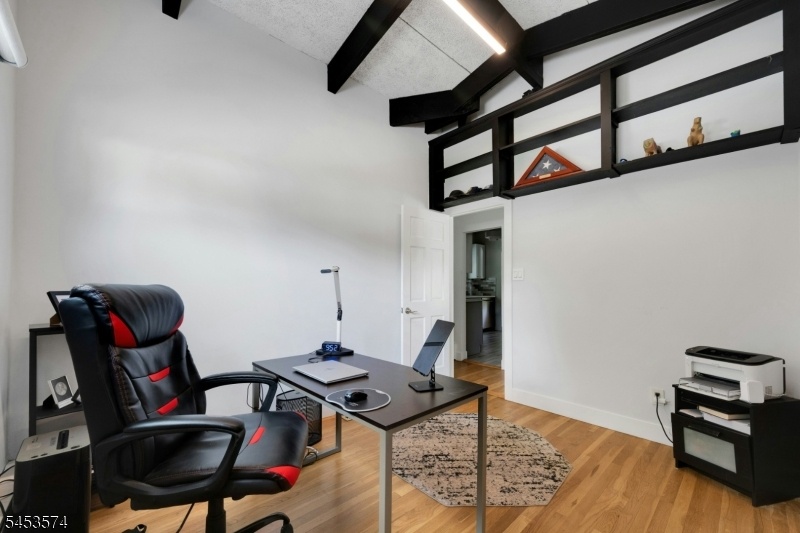 Exposed wood beams