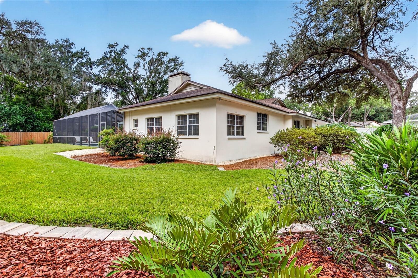 rear of the home