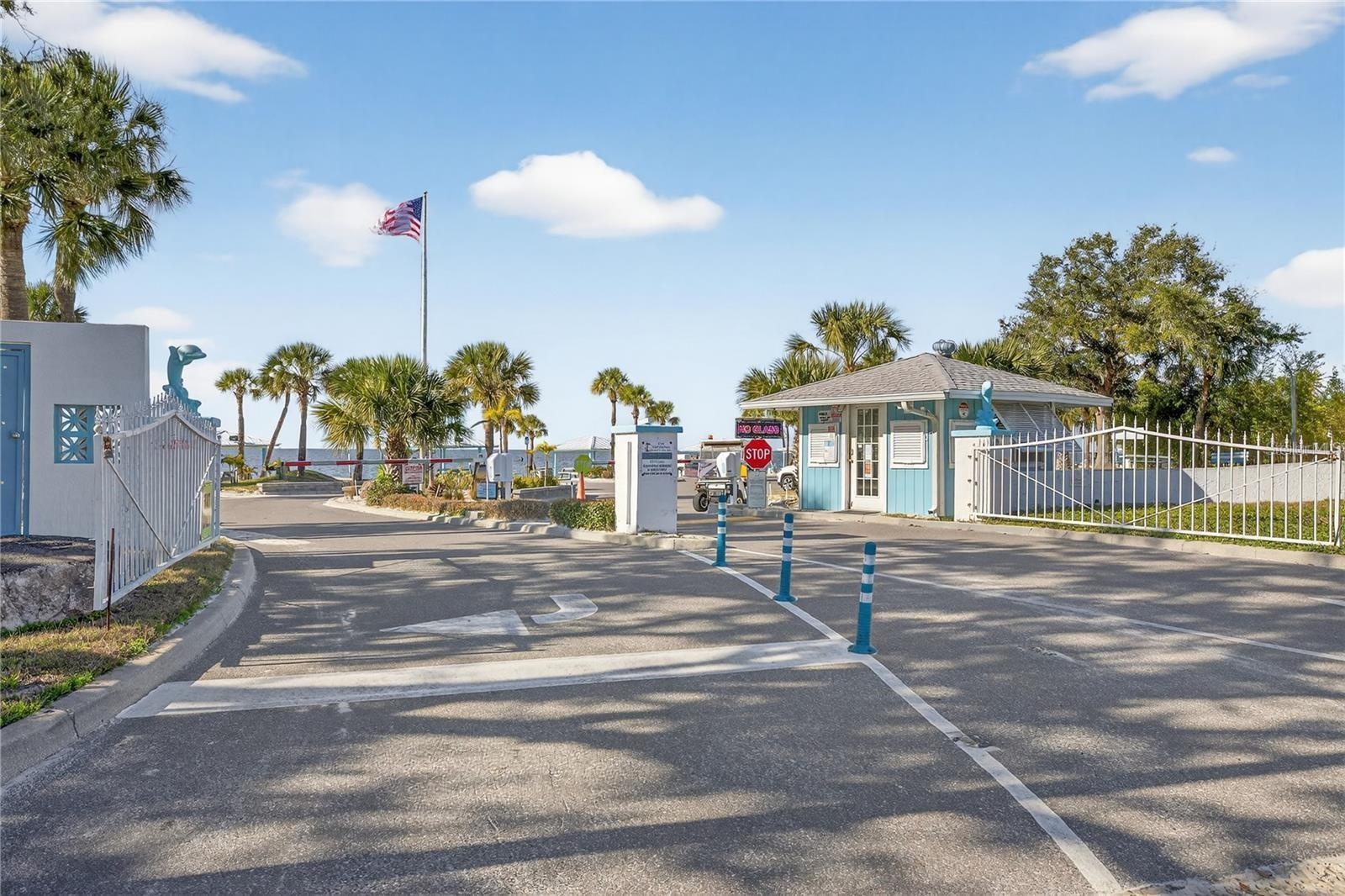 Entry gate of private beach club