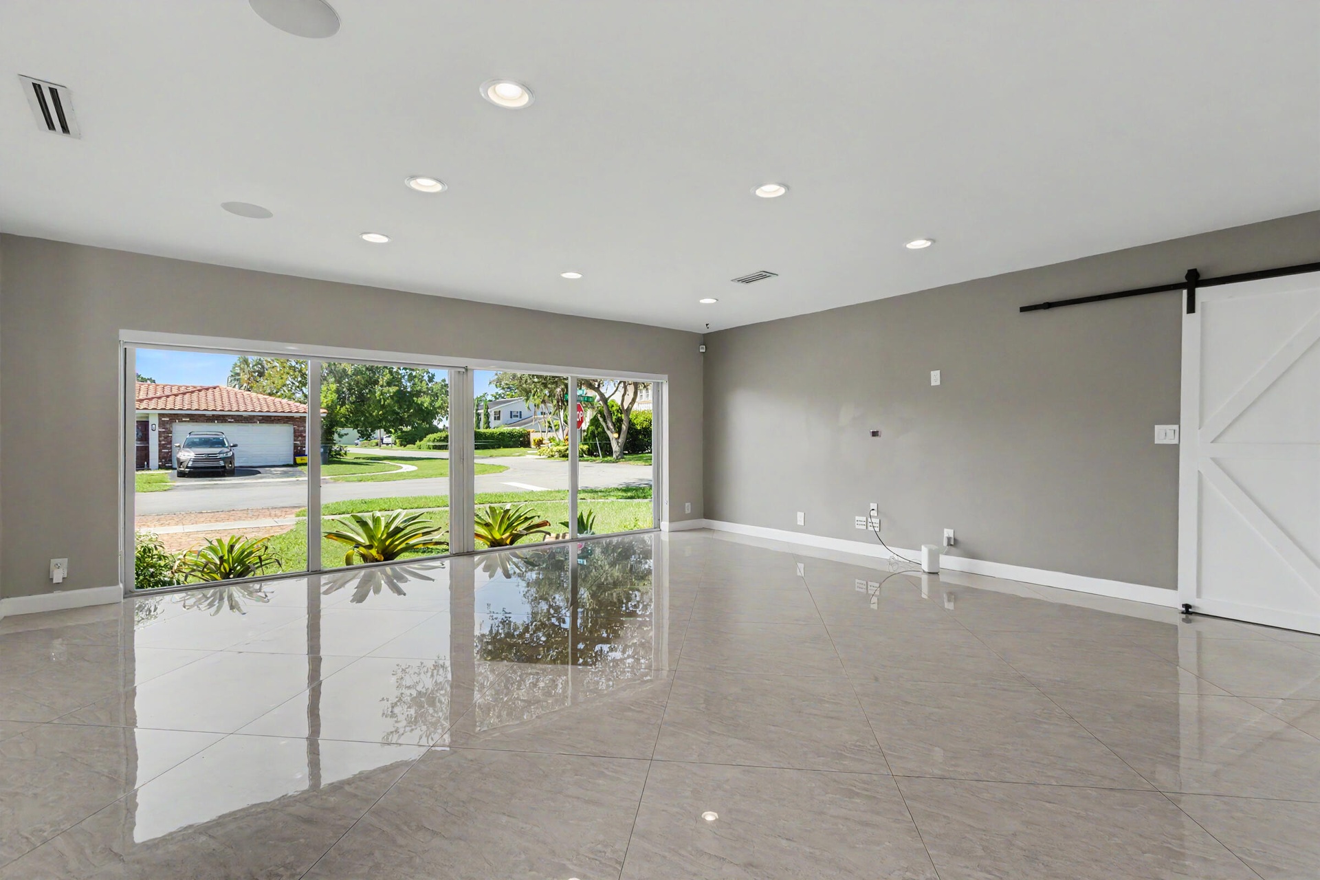 living area and access to outside