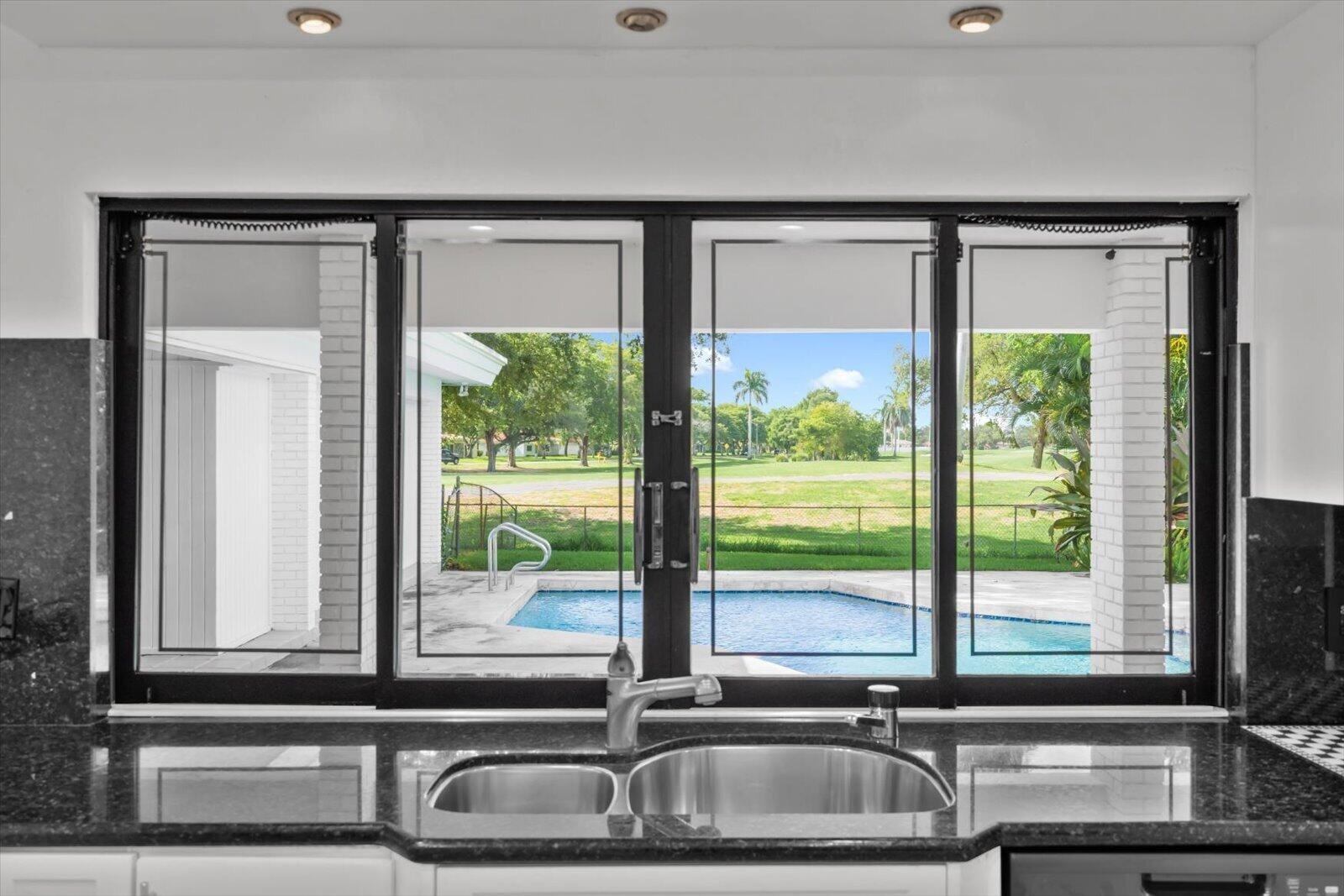 Kitchen View of Pool