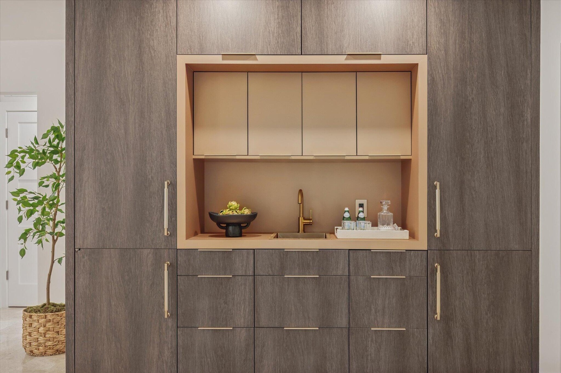 Built In Bar with Ice Maker and Beverage Cooler