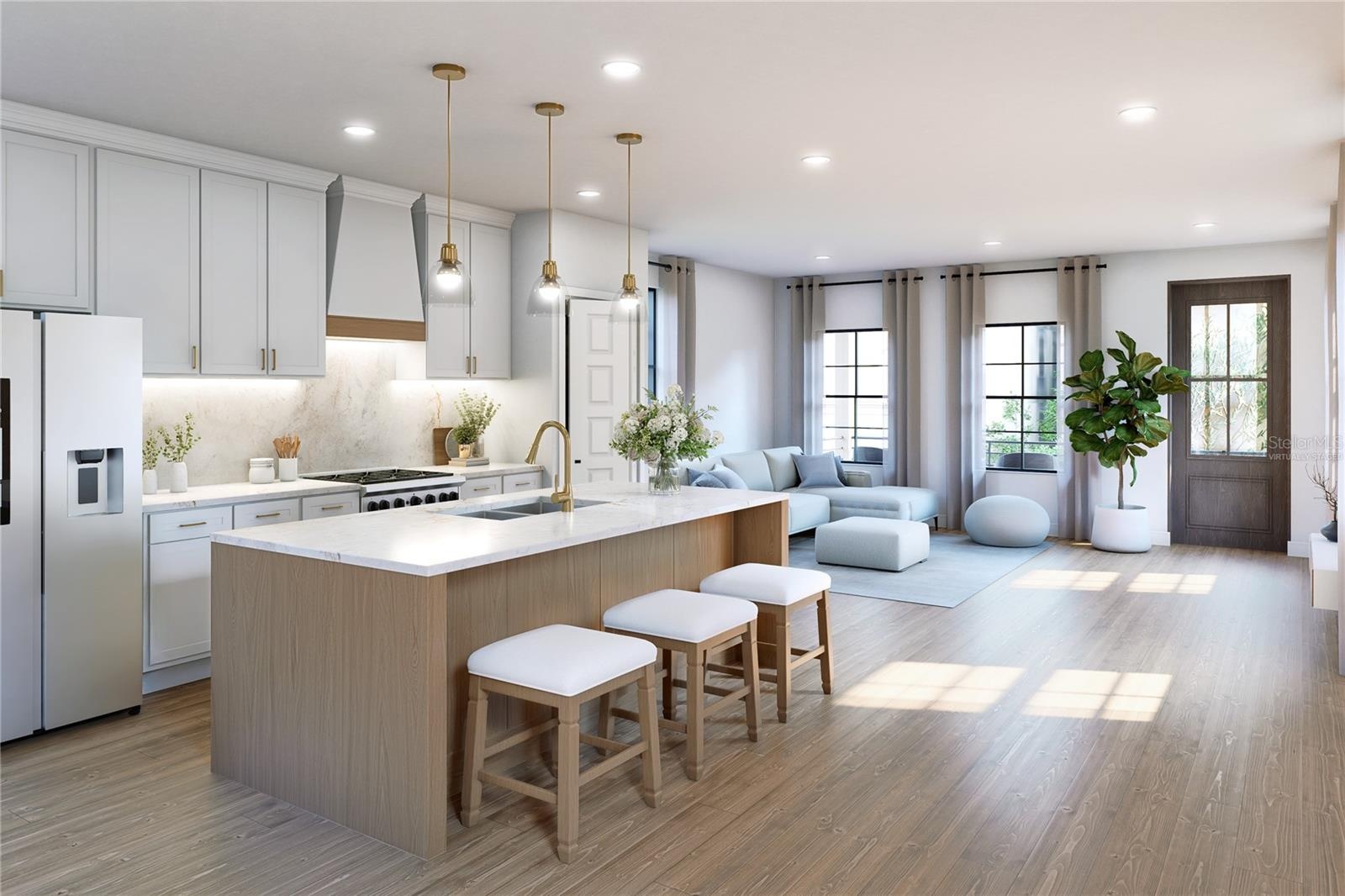 Second-Floor Open Living Area “Artist Rendering — Proposed Construction.” “Virtually Staged.”