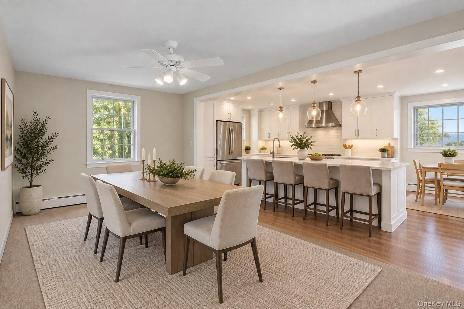 Open the Dining and Kitchen space and create something like this