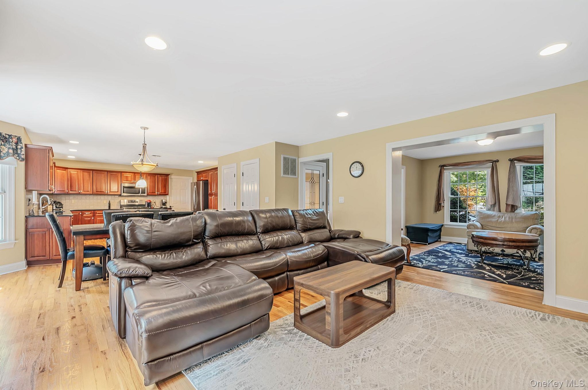 Living Room with Wood Burning Fireplace