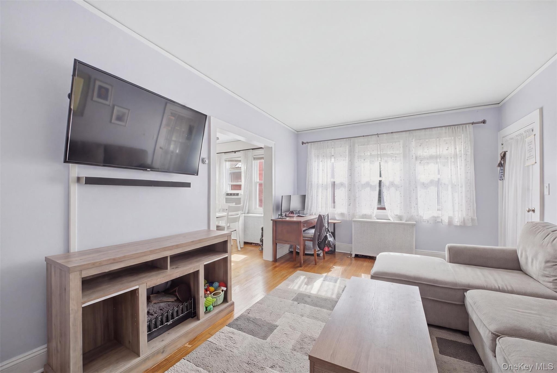 Living room with large closet