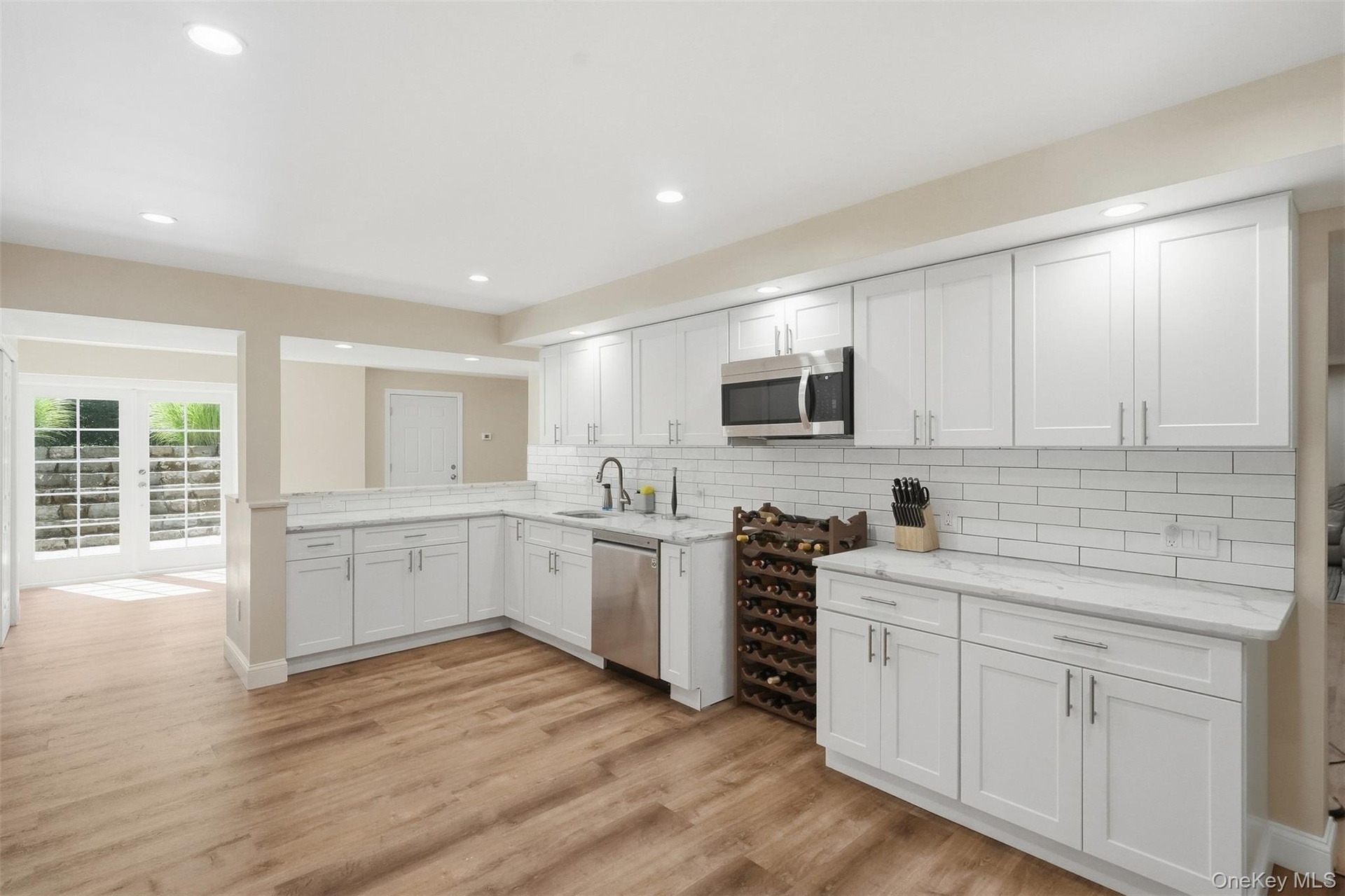 Finished basement with kitchen