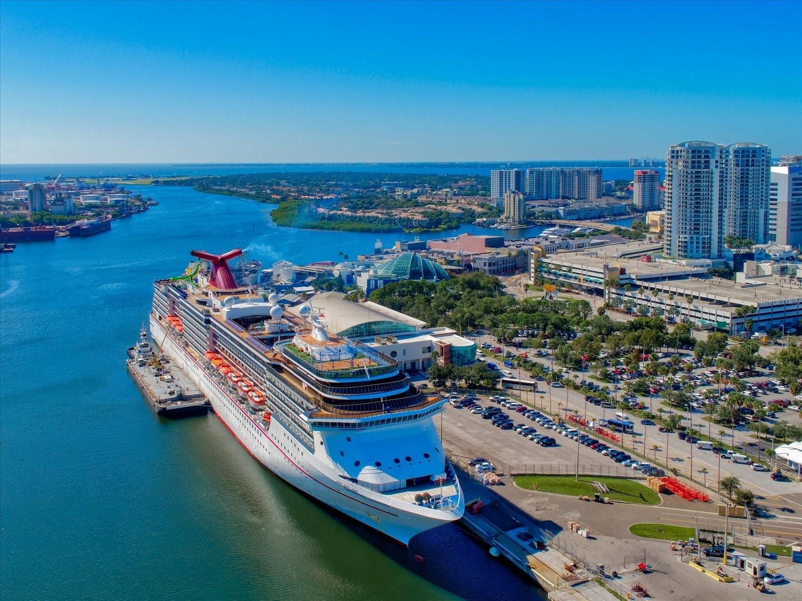 Cruise ship docked at the Port of Tampa