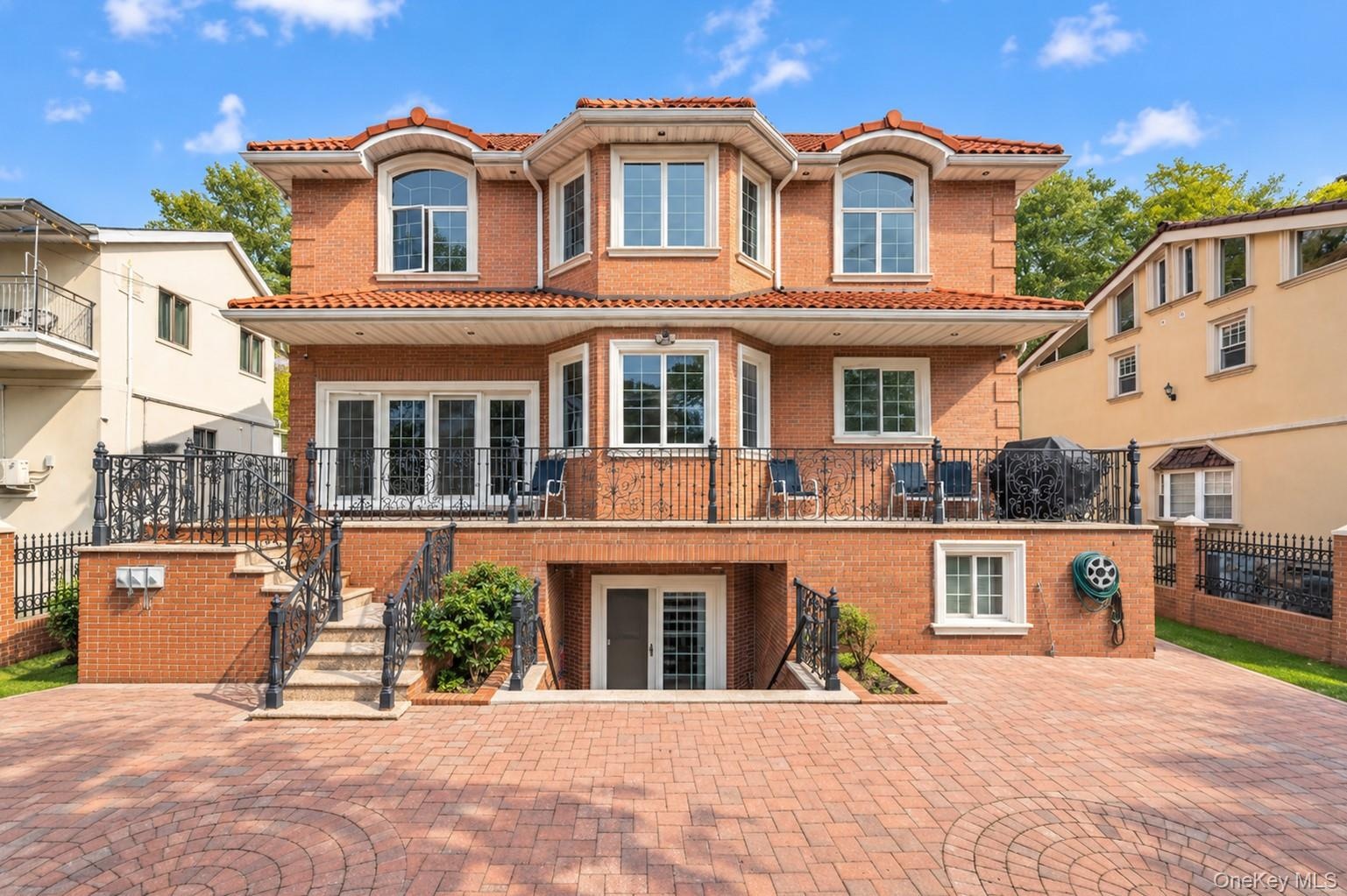 Brick exterior with a tile roof