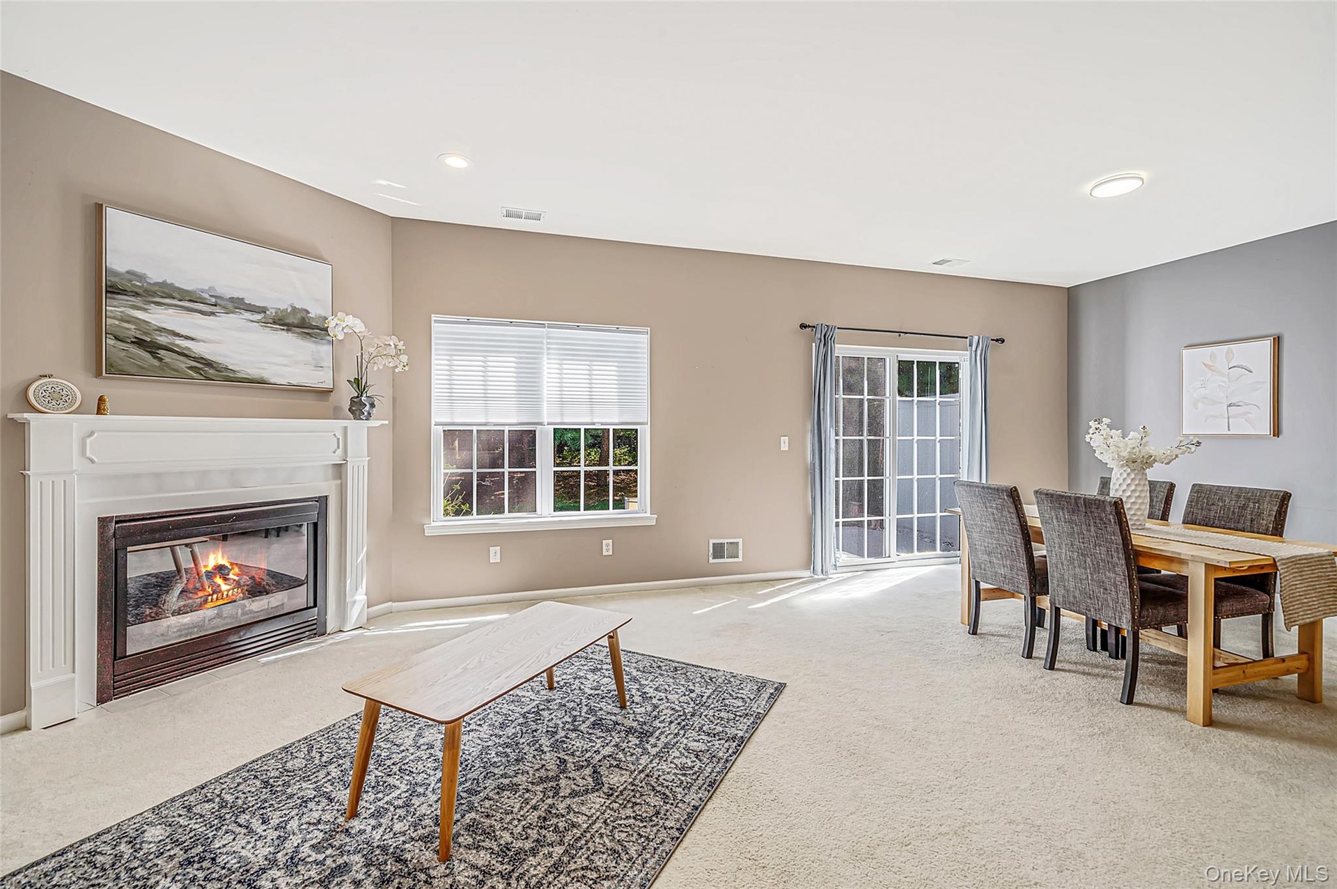 Living room with fireplace