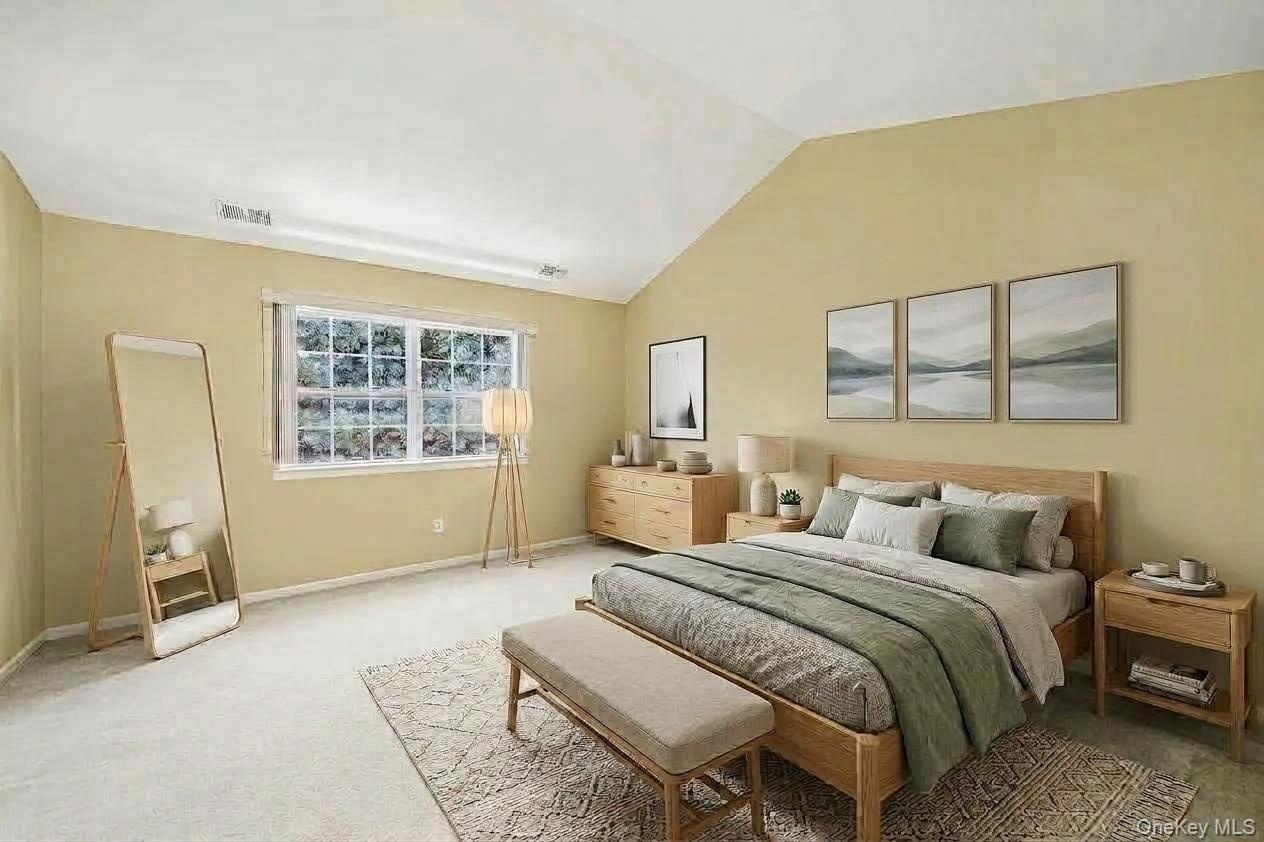 Virtually staged primary bedroom