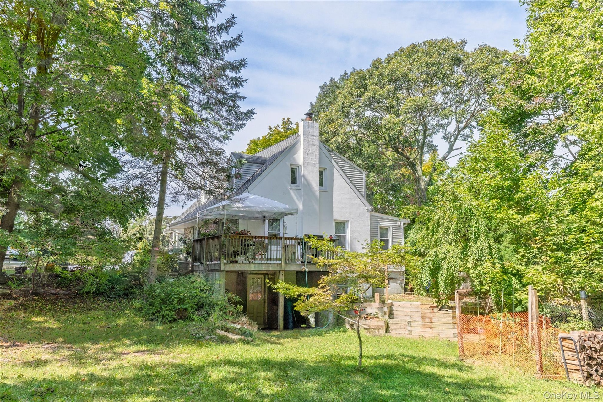 Backyard with view of home