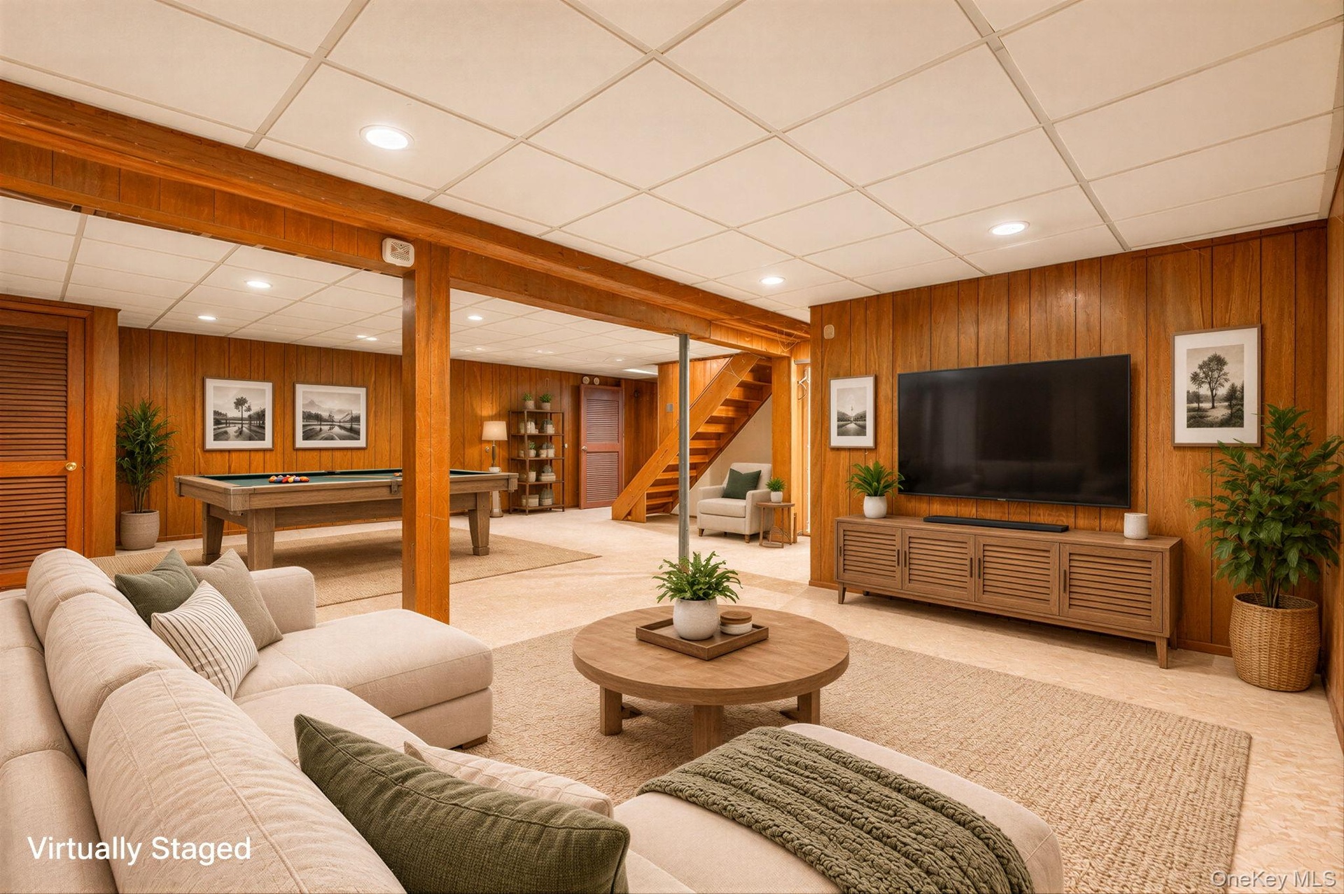 Full Basement, Storage, Utilities, Room for Additional Living Space, Digitally Staged