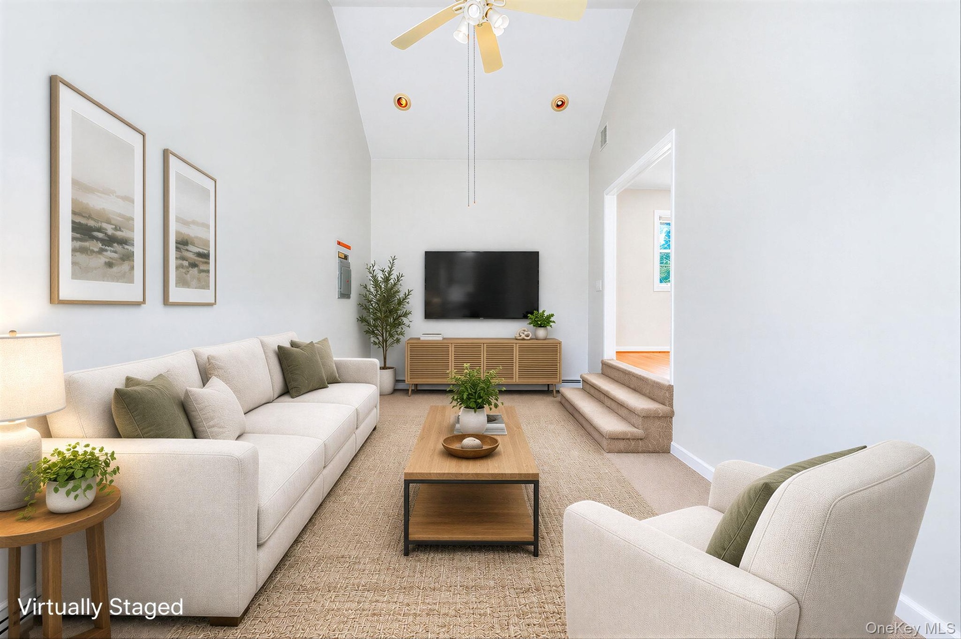 Spacious Den, Vaulted Ceilings, Digitally Staged