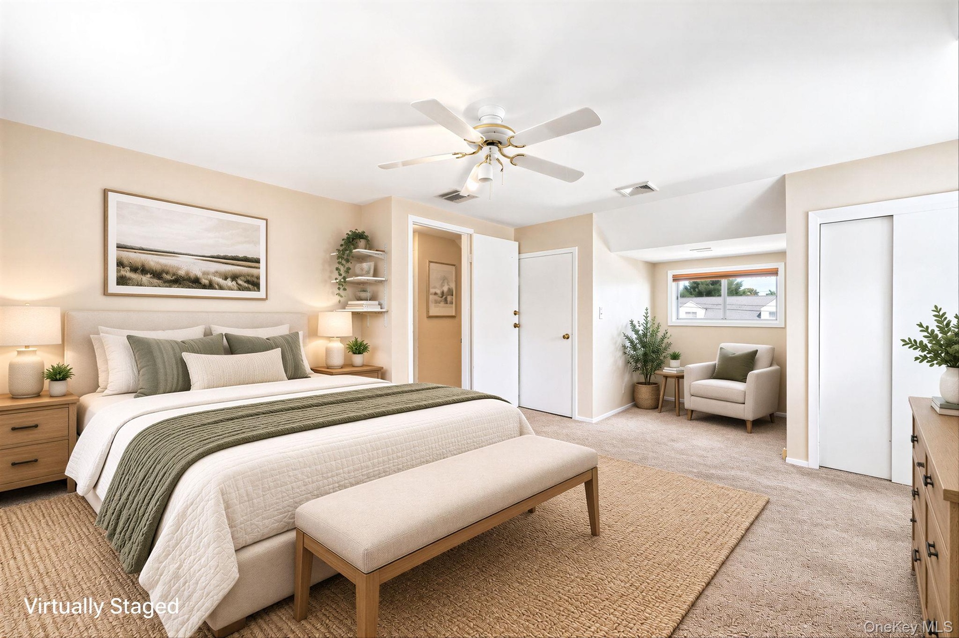 BR 3 with 2 Large Closets, Digitally Staged