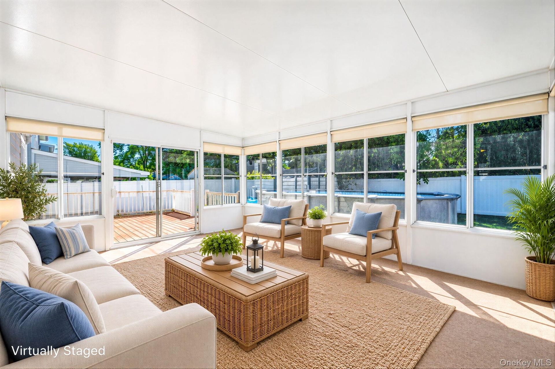 Sunroom off Kitchen/Dining Area, Digitally Staged