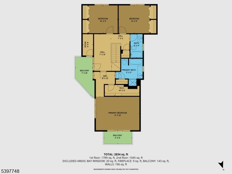 Second level floor plan