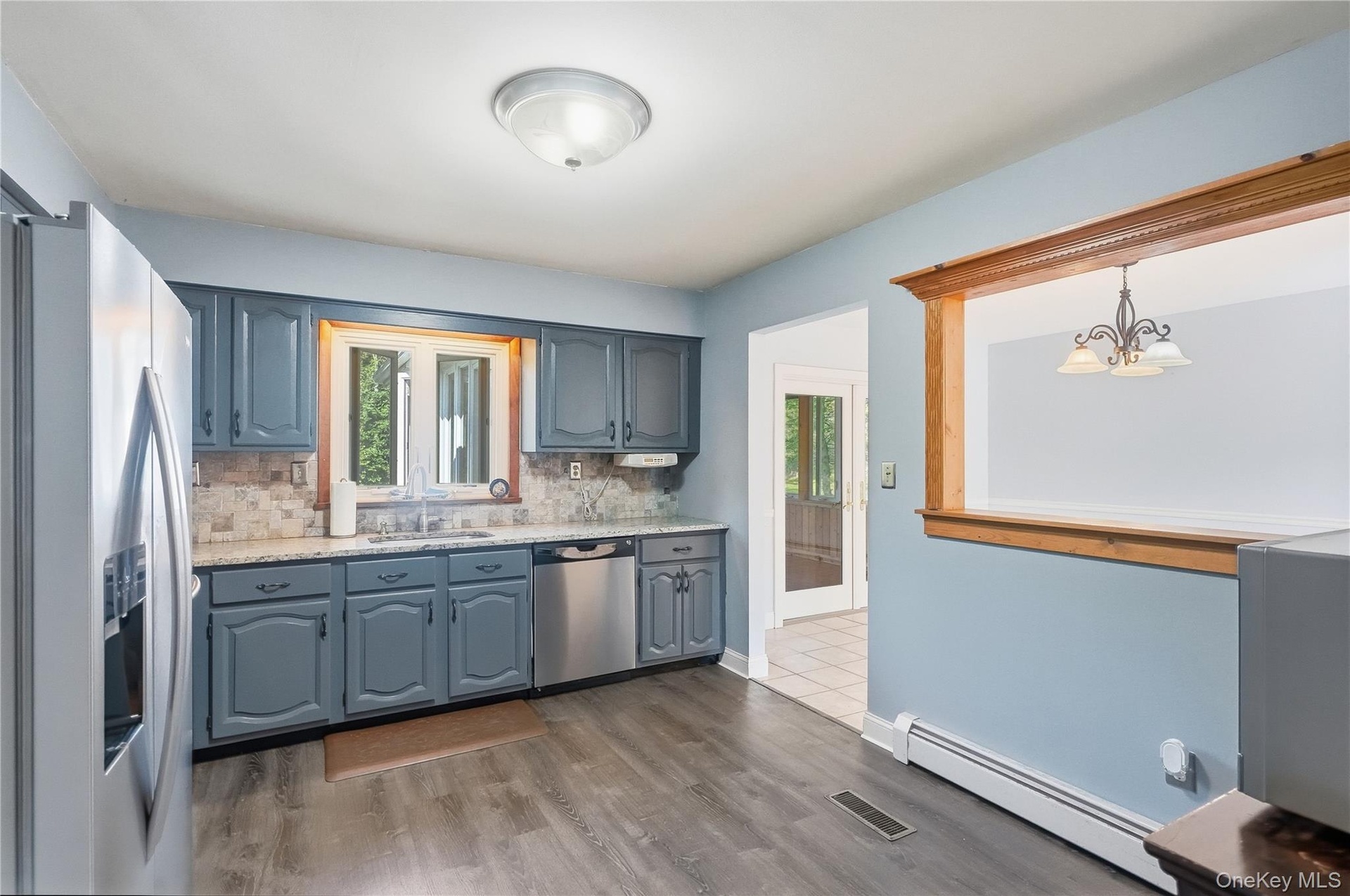 Kitchen flows right off dining room
