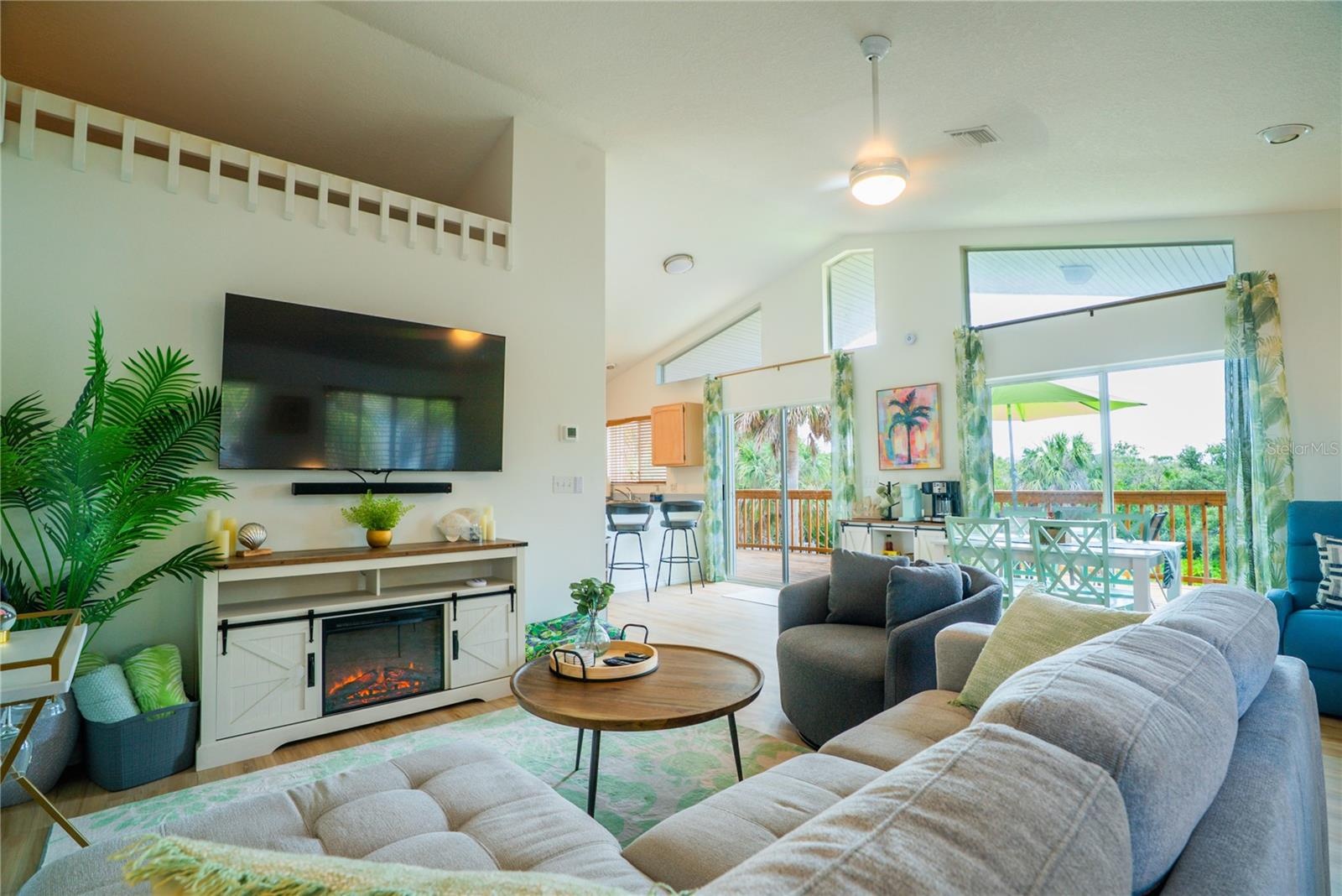 living room with pull out sofa