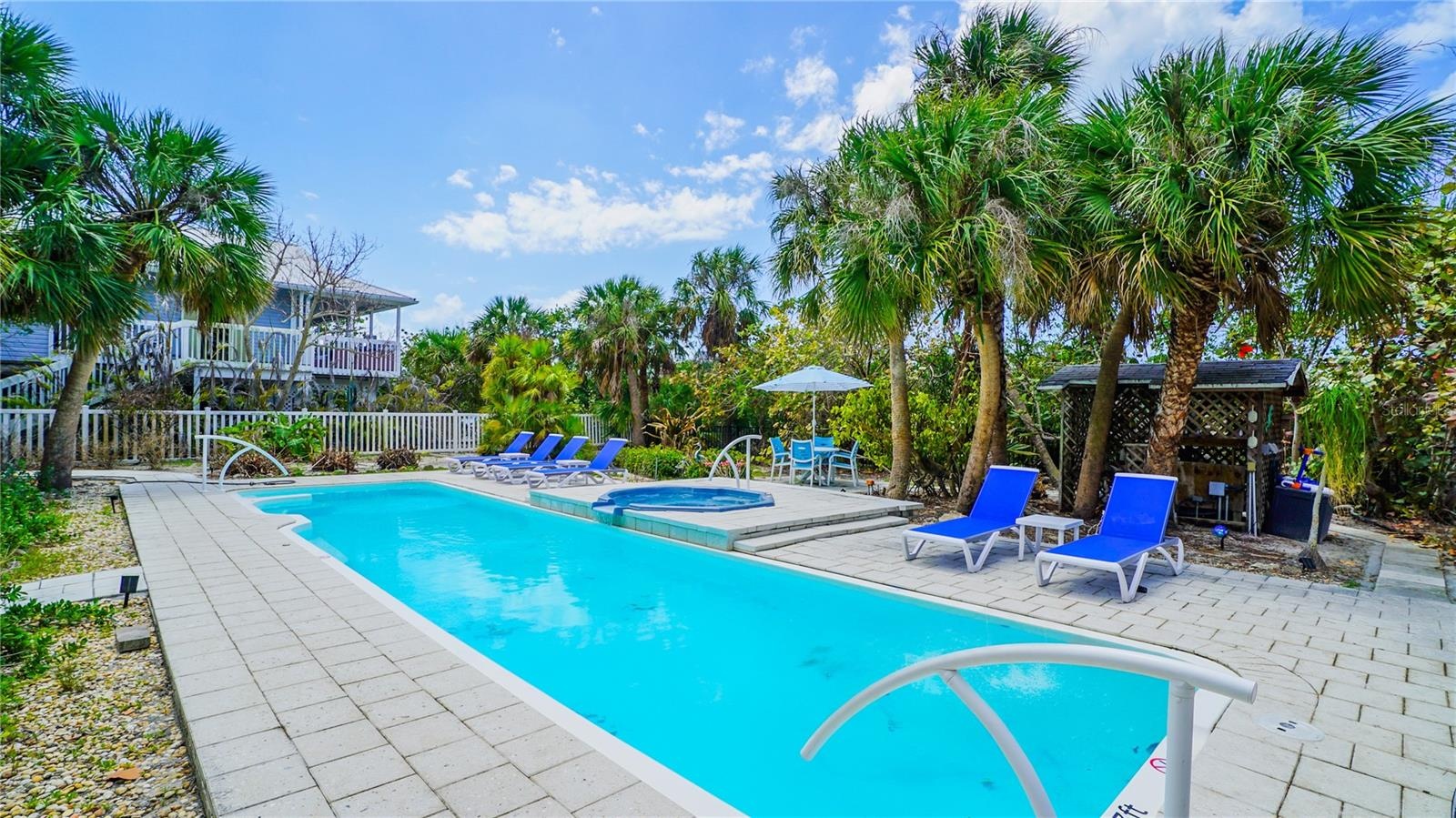 40 ft lap pool and patio/deck