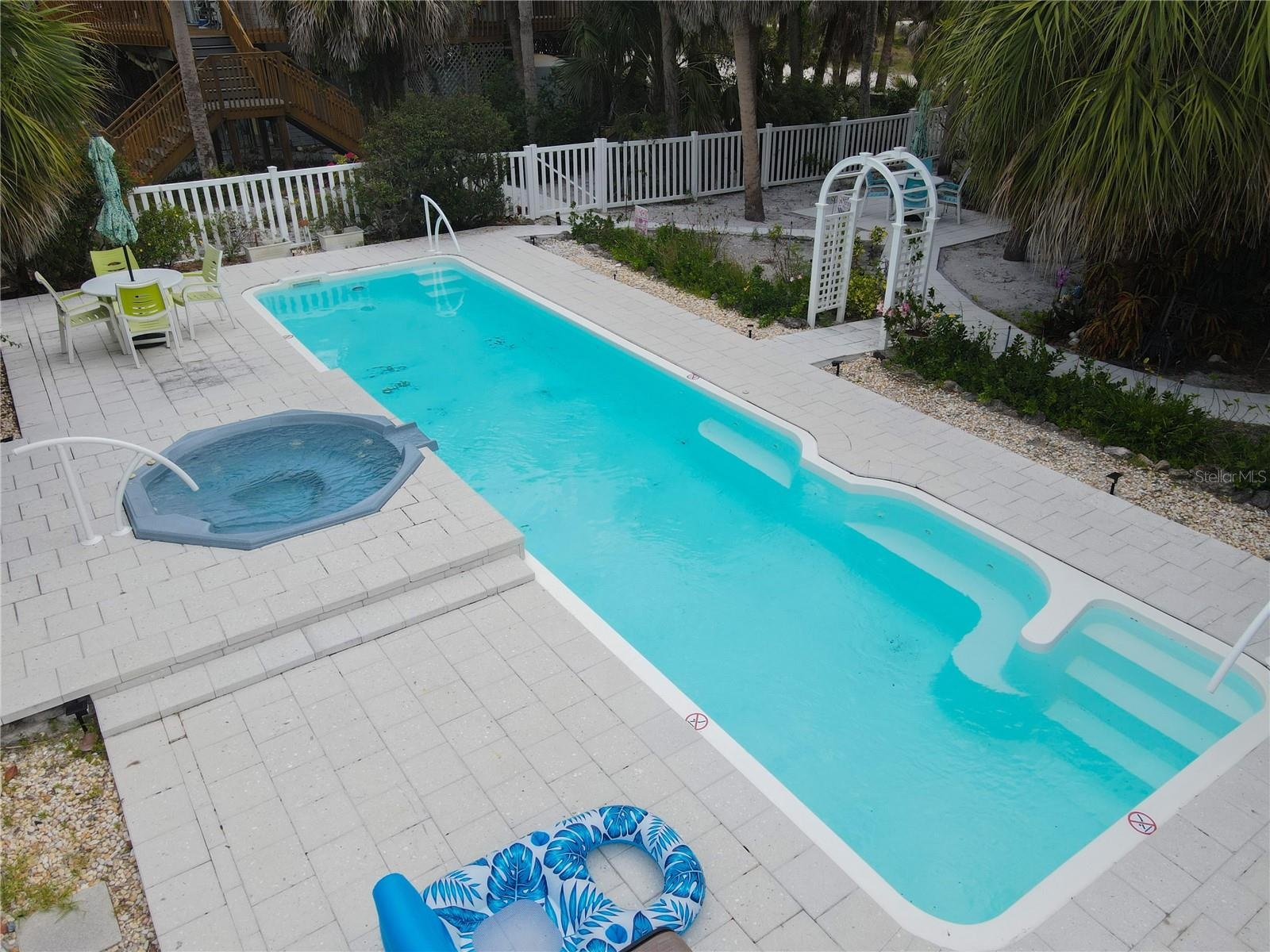 40 ft lap pool and patio/deck