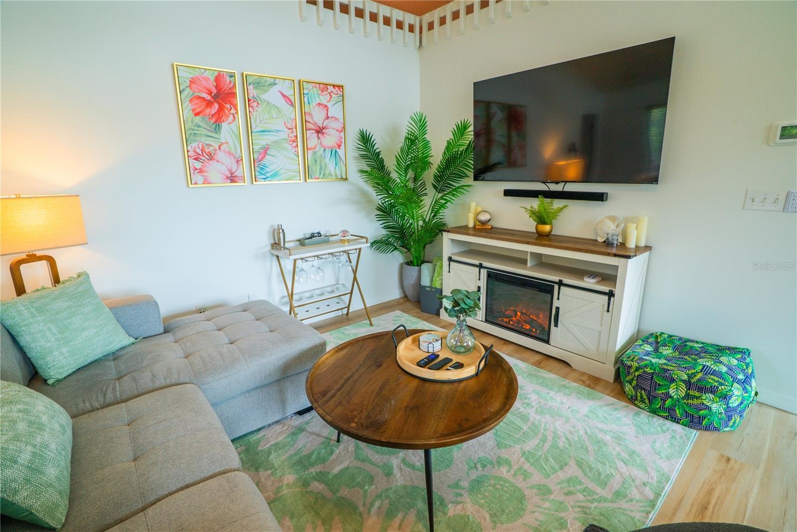 living room with pull out sofa