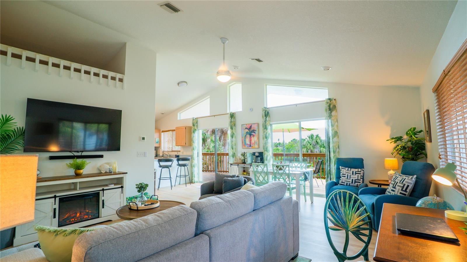 living room with pull out sofa