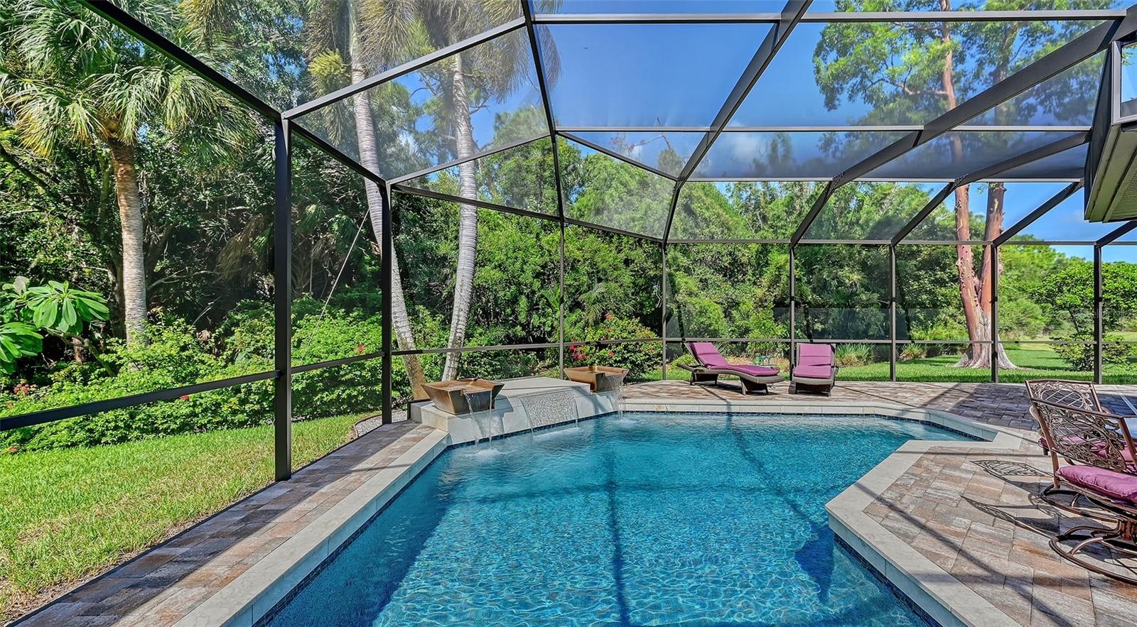 Screened pool area.