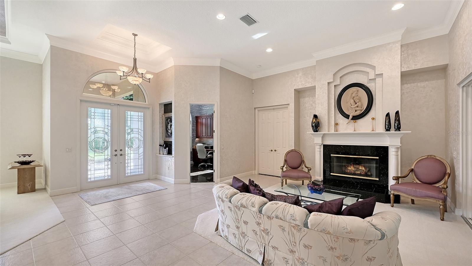 Separate Living Room with fireplace.