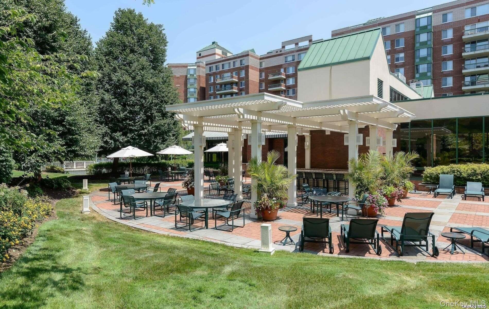 Common patio with bar area and bbqs