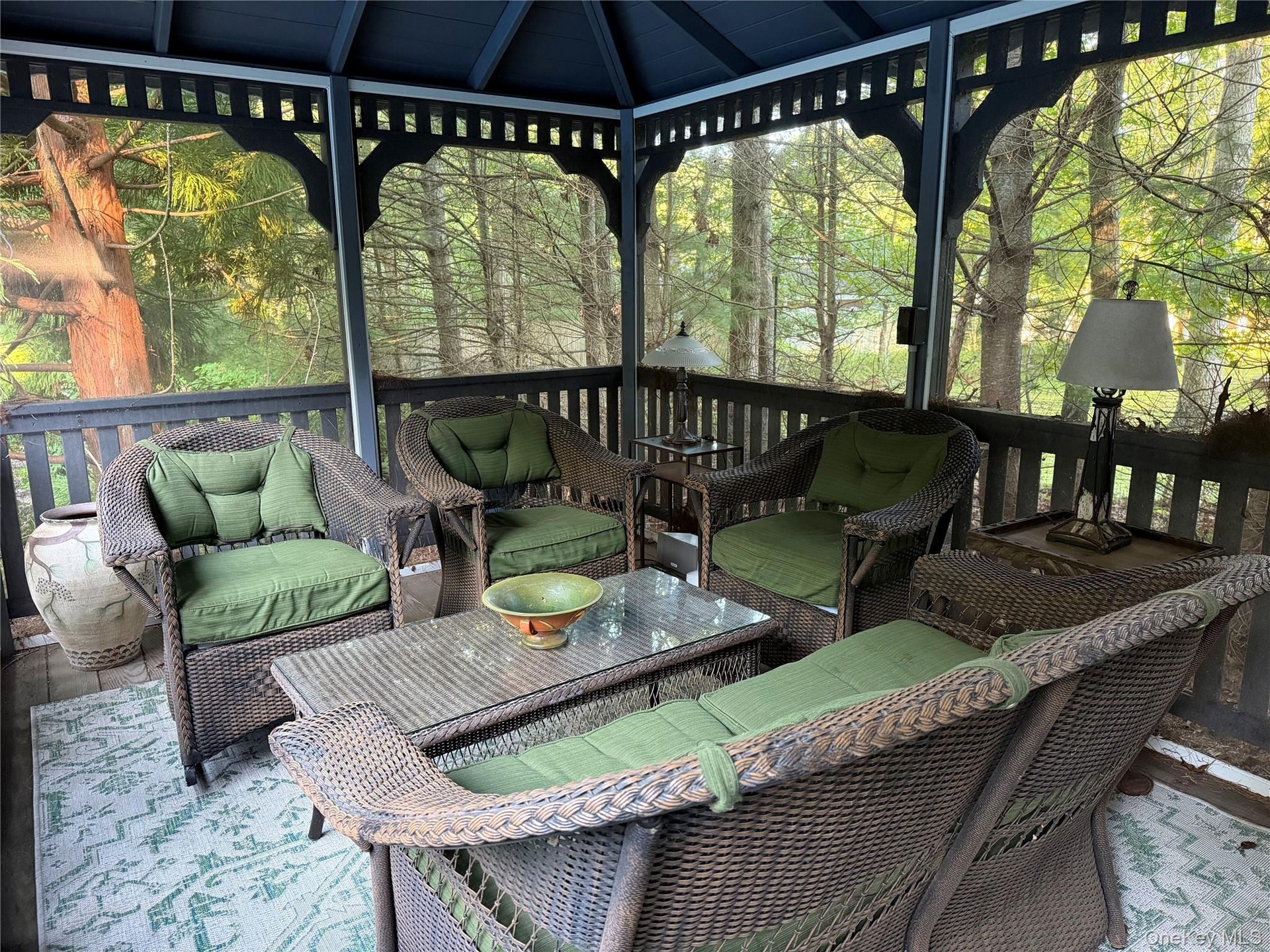 Gazebo for Back yard entertaining with Adirondack Feel