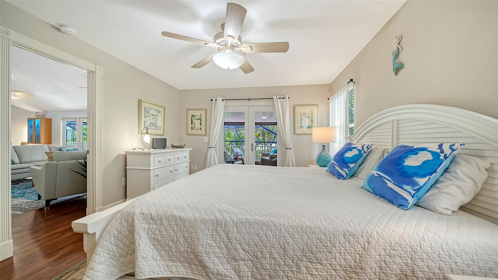 Light-filled primary bedroom.