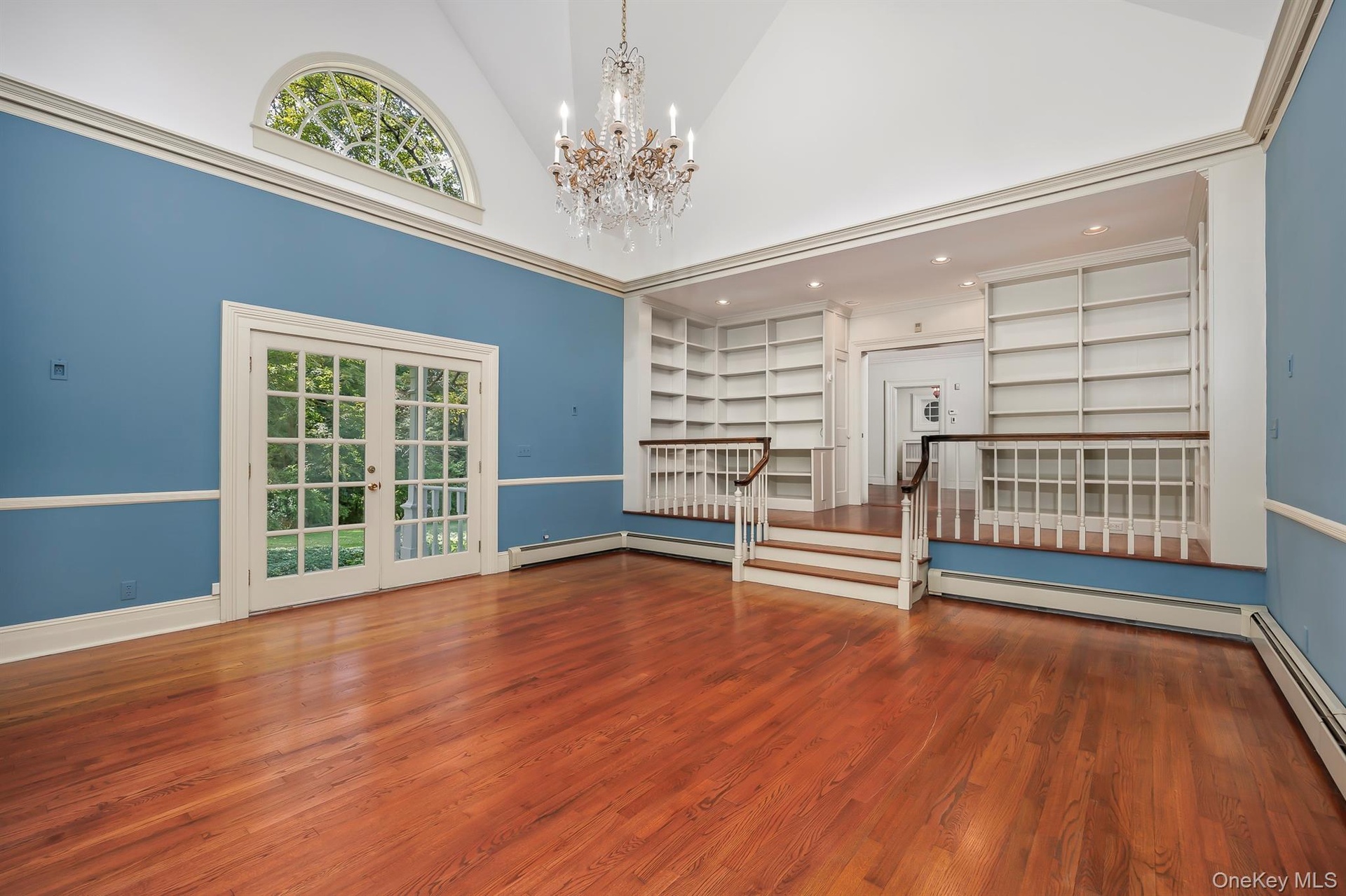 Great Room with French Doors and Built-Ins