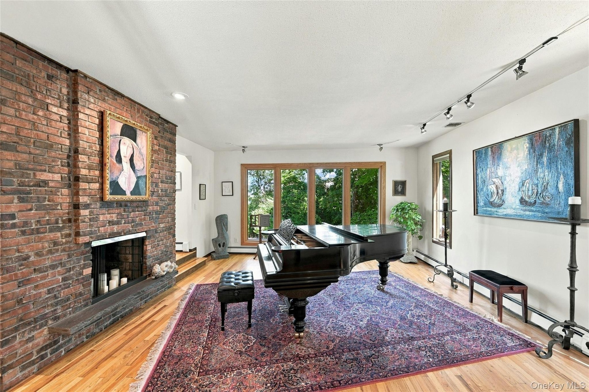 Formal Living Room with Double Sided Fireplace