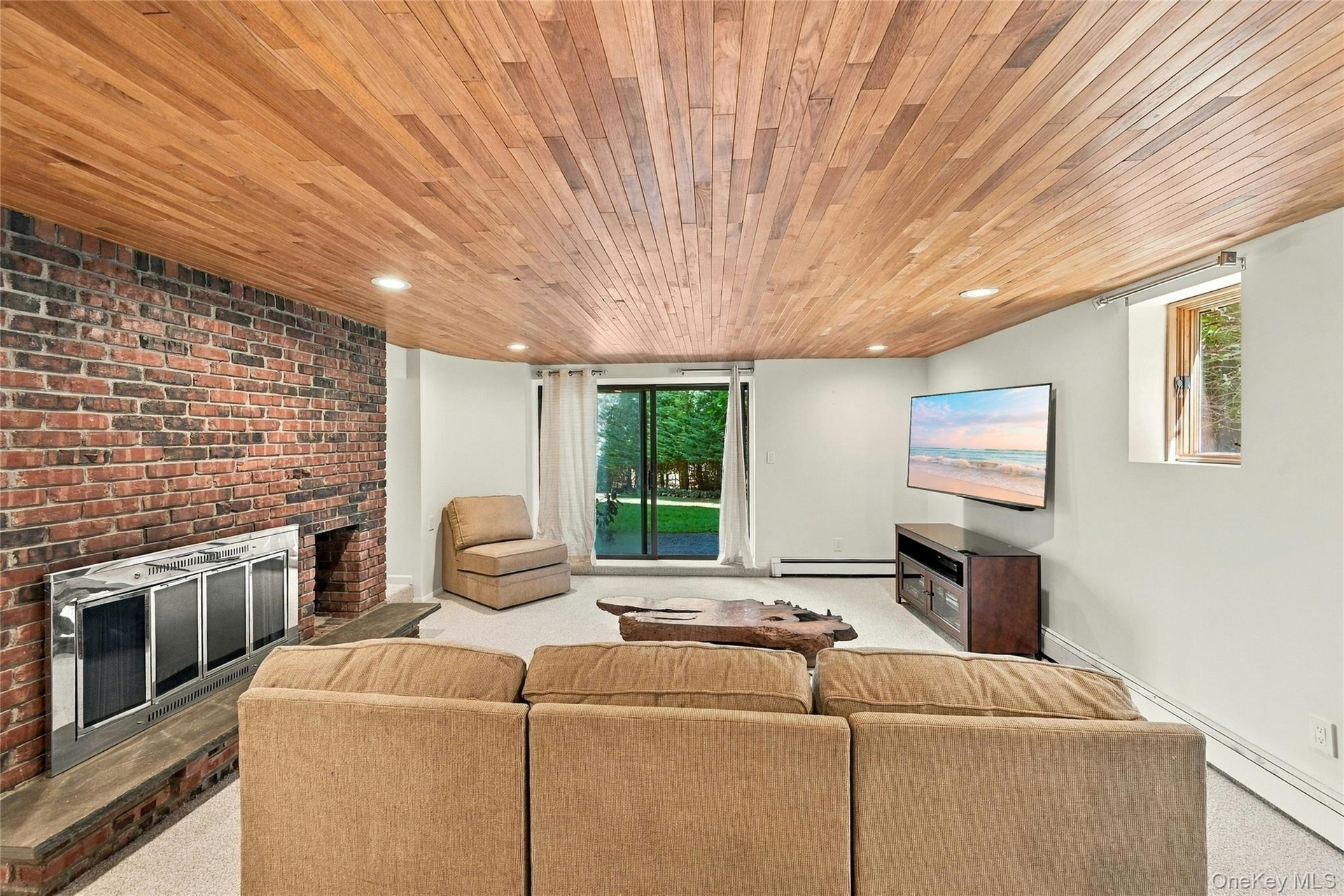 Lower Level Living Space with Fireplace